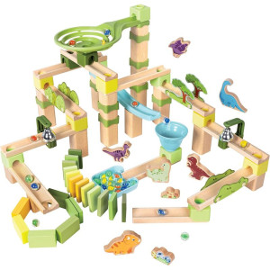 Kuličková dráha - Dřevěná Dino, 131 dílů (Hape)