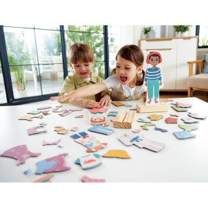 Puzzle oblékání magnetické - Oblékni mě, 68ks (Hape)