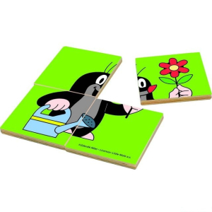 Skládací obrázky - První puzzle Krtek barevný, 16ks (Bino)