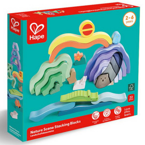 Kostky - Oblouky, Skládací tvary příroda, 22ks (Hape)