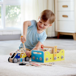Stavebnice montážní - Box s nářadím, 83 dílů (Hape)