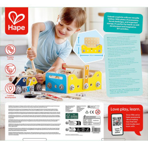 Stavebnice montážní - Box s nářadím, 83 dílů (Hape)