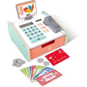 Prodejna - Dětská pokladna dřevěná s kalkulačkou (Hape)