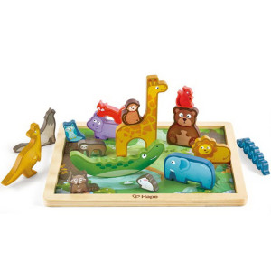 Zvířátka dřevěné - Zvířecí králoství na desce (Hape)