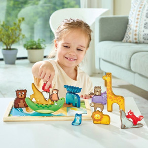 Zvířátka dřevěné - Zvířecí králoství na desce (Hape)