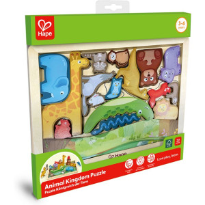 Zvířátka dřevěné - Zvířecí králoství na desce (Hape)