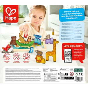Zvířátka dřevěné - Zvířecí králoství na desce (Hape)