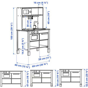 Kuchyňka dětská - Dřevěná, SILLTRUT šedá (Ikea)