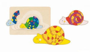 Puzzle vícevrstvé - Šnek, 4 vrsty (Goki)