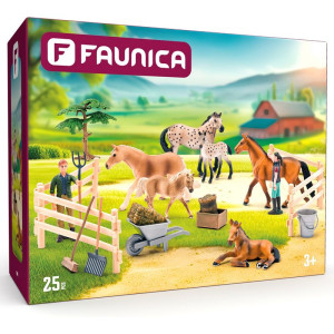 Faunica - Koně set, Sada koní s grošákem, 25 dílů