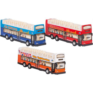 Kovový model - Autobus patrový vyhlídkový, 18cm, 1ks