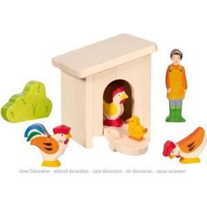 Holztiger - Set, Kurník se zvířátky a postavou