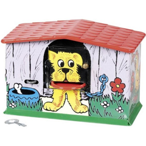Pokladnička plechová - Psí bouda retro (Goki)