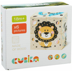 Kostky obrázkové 4ks - Veselá zvířátka (Cubika)