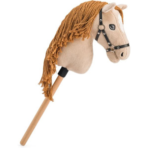 Koňská hlava na tyči - Hobby horse Gracia béžová klisna provázková hříva (Faunica)