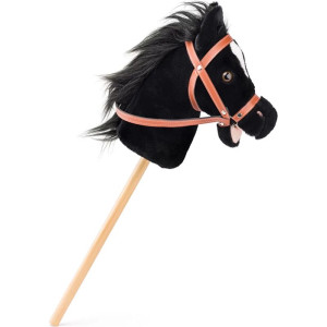 Koňská hlava na tyči - Hobby horse Baron černý se zvuky (Faunica)