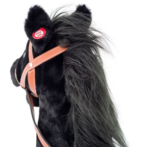 Koňská hlava na tyči - Hobby horse Baron černý se zvuky (Faunica)