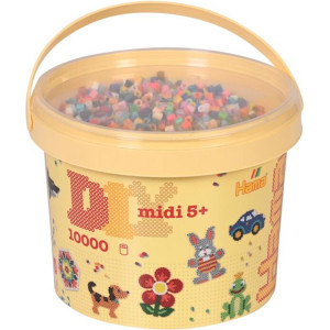 Hama zažehlovací korálky - MIDI Kyblík, 10000ks 48 barev