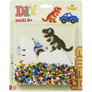 Hama zažehlovací korálky - MIDI Blistr, 450ks Auto a dinosaurus