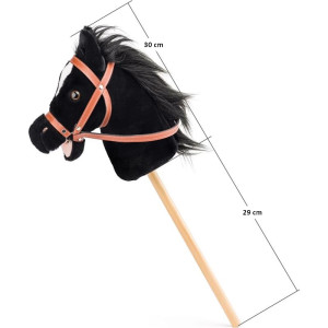 Koňská hlava na tyči - Hobby horse Baron černý se zvuky (Faunica)