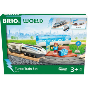 Vláškodráha Brio - Vlaková sada s turbo vlakem, 17 dílů