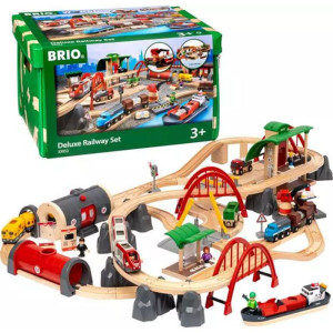 Vláčkodráha Brio - Deluxe se zvuky a světly v boxu, 87 dílů