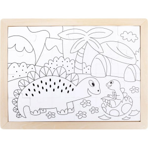 Puzzle na desce - 2v1 Dinosauři, 24ks (Hape)