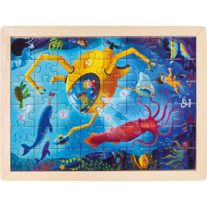 Puzzle na desce - 2v1 Záchrana oceánu, 48ks (Hape)