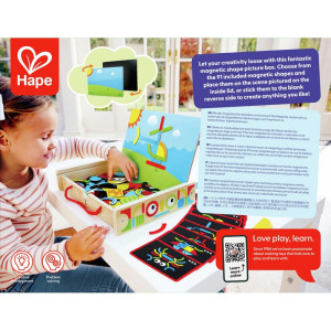 Puzzle magnetické - Kufřík dřevěný s tvary (Hape)