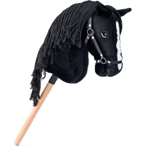 Koňská hlava na tyči - Hobby horse Cortez černý provázková hříva (Faunica)