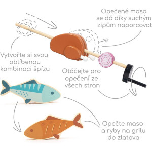 Hrací sada tématická - Grilovací dřevěná (UMU)