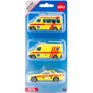 SIKU kovový model - Set 3ks, Ambulantní auta česká verze