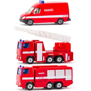 SIKU kovový model - Set 3ks, Hasičská auta česká verze