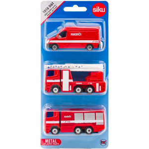 SIKU kovový model - Set 3ks, Hasičská auta česká verze