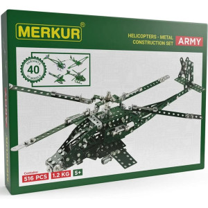 Merkur - Armádní helikoptéry - 40 modelů, 516 dílků