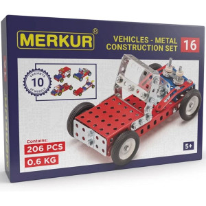 Merkur - Stavebnice M16 Autíčka - 10 modelů, 206 dílků