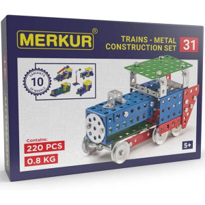 Merkur - Stavebnice M31 Železnice - 10 modelů, 220 dílků