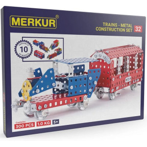 Merkur - Stavebnice M32 Železnice - 10 modelů, 300 dílků