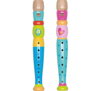 Hudba - Flétna dřevěná 20cm, Peace barevná, 1ks (Goki)