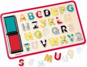 Razítka dřevěná - Abeceda na desce (Janod)