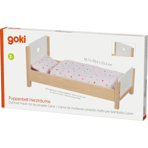 Postýlka pro panenky - Srdíčkové snění dřevěná (Goki)