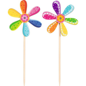 Dekorace dřevěná - Větrník, Květina, 1ks (Goki)