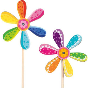 Dekorace dřevěná - Větrník, Květina, 1ks (Goki)