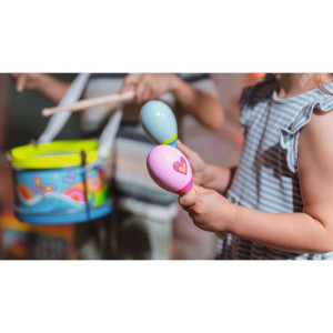 Hudba - Bubínek dřevěný, Květinová louka, 22cm (Goki)