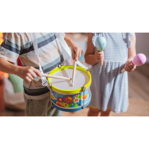 Hudba - Bubínek dřevěný, Květinová louka, 22cm (Goki)