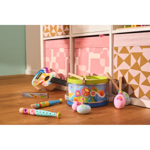 Hudba - Bubínek dřevěný, Květinová louka, 22cm (Goki)