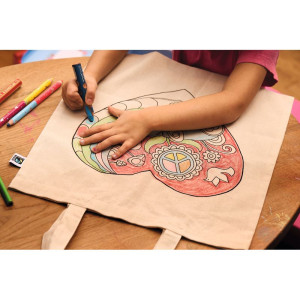 Malování na textil - Taška bavlněná, Srdce (Goki)