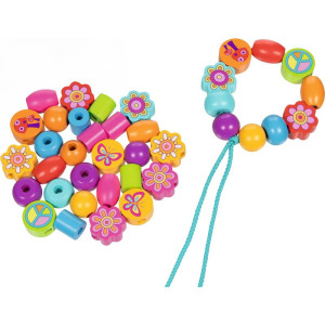 Navlékací perle - Maxikorále v dóze, 41ks Flower Power (Goki)