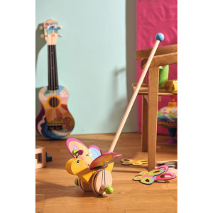 Jezdík na tyči - Motýl Labelle dřevěný (Goki)