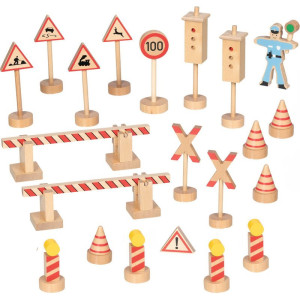 Vláčkodráha set příslušenství - Dopravní značky, 21ks (Goki)